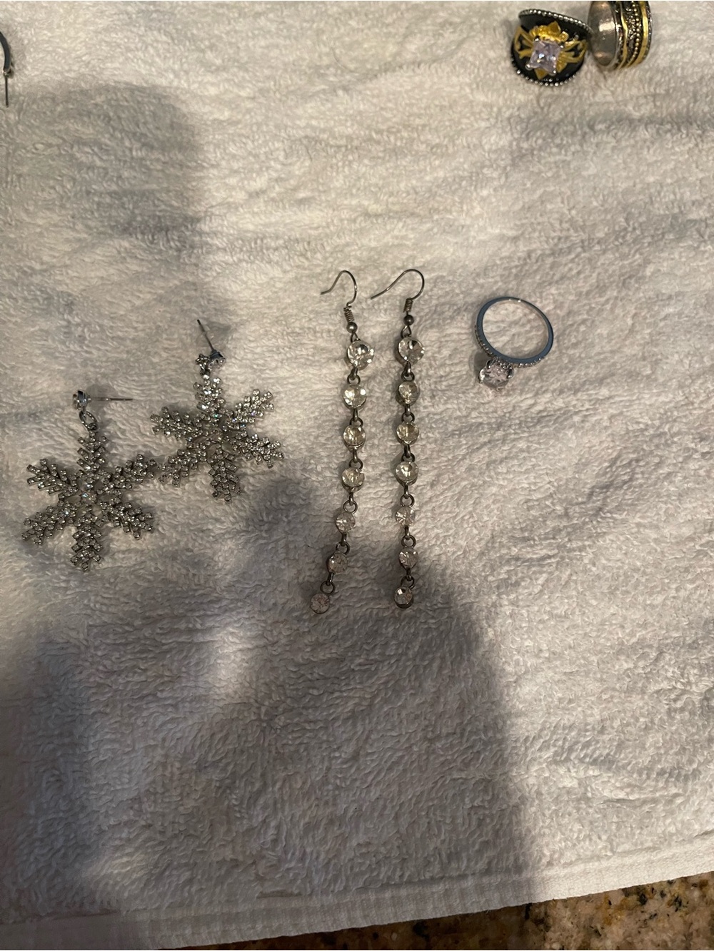 Silver Crystal Drop Earrings - Sparkling Silver Women's Jewelry. Holiday glitz!!